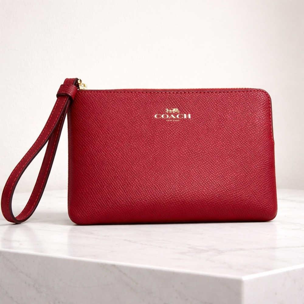 Authentic Red COACH Wristlet pristine Unused